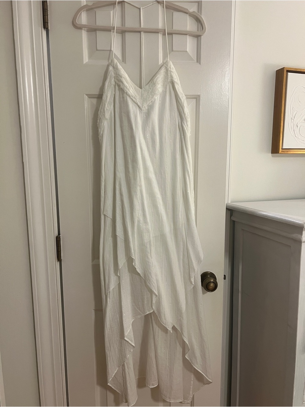 IRO White Layered High-Low Slip Dress